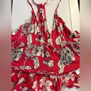 Urban Outfitters Red Floral Tank Top